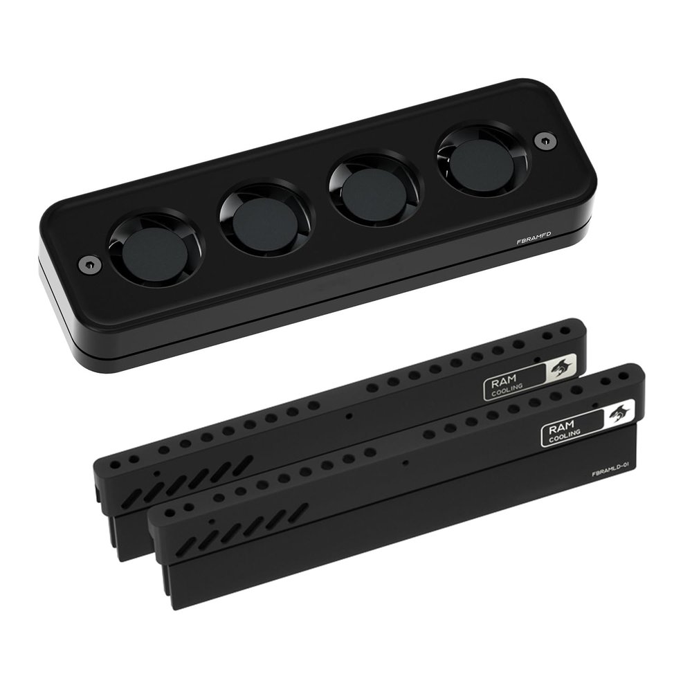 Memory Air Cooled, RAM Cooling Block Use for Computer, Air Cooling Heat Sink Support 2pcs Or 4pcs Memory, RAM Fan Cooler for DDR5 DDR4 (Black,Include 2 Memory Heatsink)