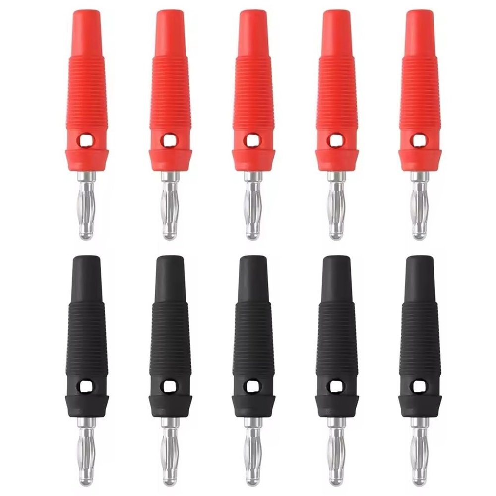 10Pcs 32A High Current Screw Type 4mm Banana Plugs | Male Stackable Connectors for Speaker Cable Adapter