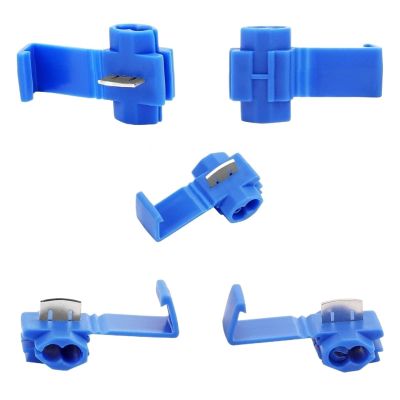 50pcs Lock Electric Quick Splice Connectors | Wire Cable Non-Destructive Crimp Terminals (No Line Breaking) AWG 22-18(Blue)