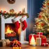 Fake Fireplace Flame Lamp - 3D Flickering LED Campfire Night Light with Realistic Logs, Flameless Fire Pit for Indoor Halloween, Christmas, and Home Decor view 2