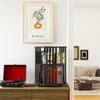 XIMN 360 Rotating Bamboo CD/DVD Shelf - 6-Tier Space-Saving Media Storage Cabinet for Movies, Organizer with Super Compact Design (Black, 2 Tier) view 2