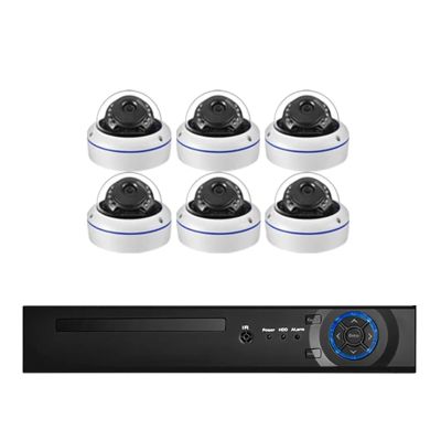 8MP 4K Face Detection Security Camera System POE NVR Kit Home CCTV Video Vandalproof Outdoor Dome AI Surveillance(2T,8CH NVR 6 Cameras)