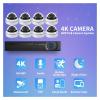 8MP 4K Face Detection Security Camera System POE NVR Kit Home CCTV Video Vandalproof Outdoor Dome AI Surveillance(2T,8CH NVR 6 Cameras) view 4