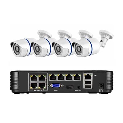 QDVOPHZA 8MP 4K Ai Human Detection Security Camera System POE NVR Kit CCTV Video Record Outdoor Home Audio CCTV Surveillance Camera(1t,8CH NVR and 4 Camera)