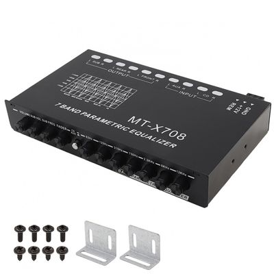 DriSentri 7-Band Car Audio Graphic Equalizer, 7 Band EQ Frequency Adjustable Car Audio Equalizer Support Front/Rear Stereo and Dual Subwoofer Outputs