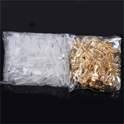 100pcs 2.8mm 4.8mm 6.3mm Plug-in Spring Female Shovel Cold Crimping Terminal Connector(4.8mm)