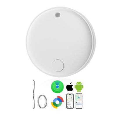 Eelexa Smart Tag Tracker, Dual System Air Tracker Tag for iOS and Android, Compatible with Apple Find My or Google Find Hub Smart Keys Finder Item Locator with Waterproof&Light (White-1Pack)