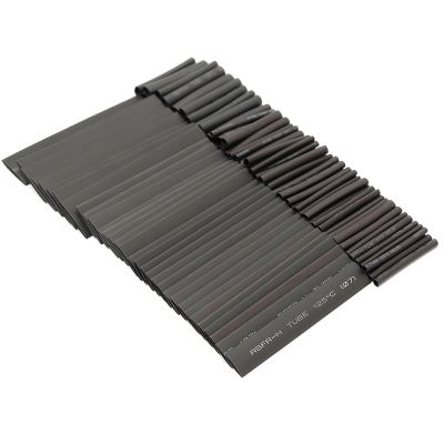 127pcs Black Polyolefin Heat Shrink Tubing - Electronic Cable Sleeve | Waterproof, Insulation Function, Fits Wire Protection Scenarios