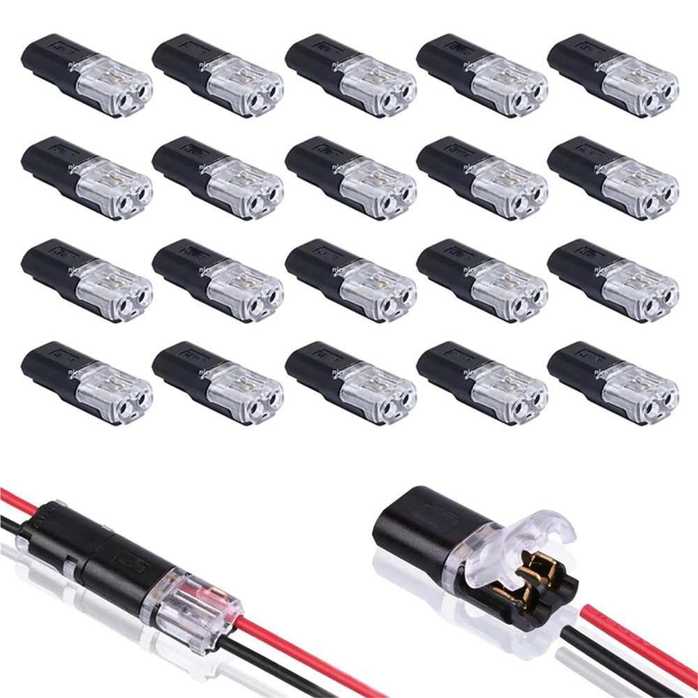 10/20/50P 2-Core Waterproof Electrical Connector for Car Wire Cable | Automotive Barrier Strip Terminal Connection(20pcs)