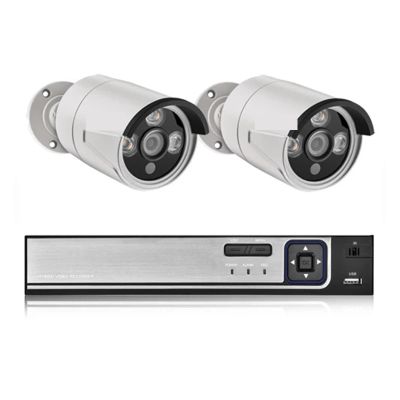 H.265 8CH 5MP POE Security Camera System Kit Audio Record IP Camera IR Outdoor Waterproof CCTV Video Surveillance NVR Set(1t,8CH NVR and 2 Camera_AU Plug)