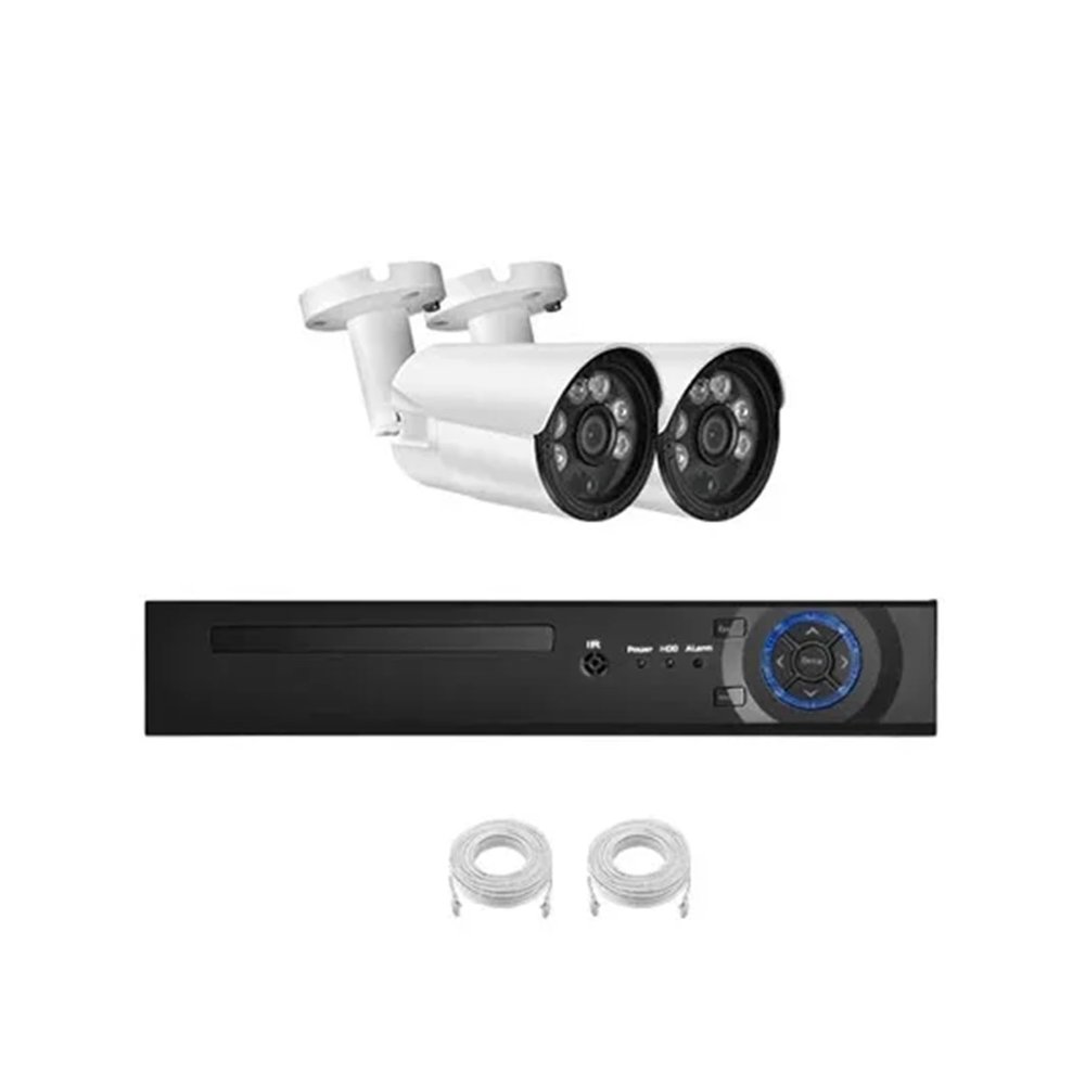 4K Ultra HD AI Face Detect Video Surveillance Kit 4CH/8CH P2P Motion Detection Outdoor Audio IP Camera Suit(4PCS,4CH n 2Cams n Cables)
