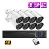 4K Ultra HD AI Face Detect Video Surveillance Kit 4CH/8CH P2P Motion Detection Outdoor Audio IP Camera Suit(4PCS,4CH n 2Cams n Cables) view 2