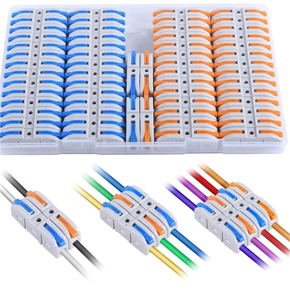 60pcs 1 - in - 1 - Out Lever Wire Connectors | Quick Connect Electrical Splicing Kit, Suitable for 28-12 AWG Compact Inline Terminals