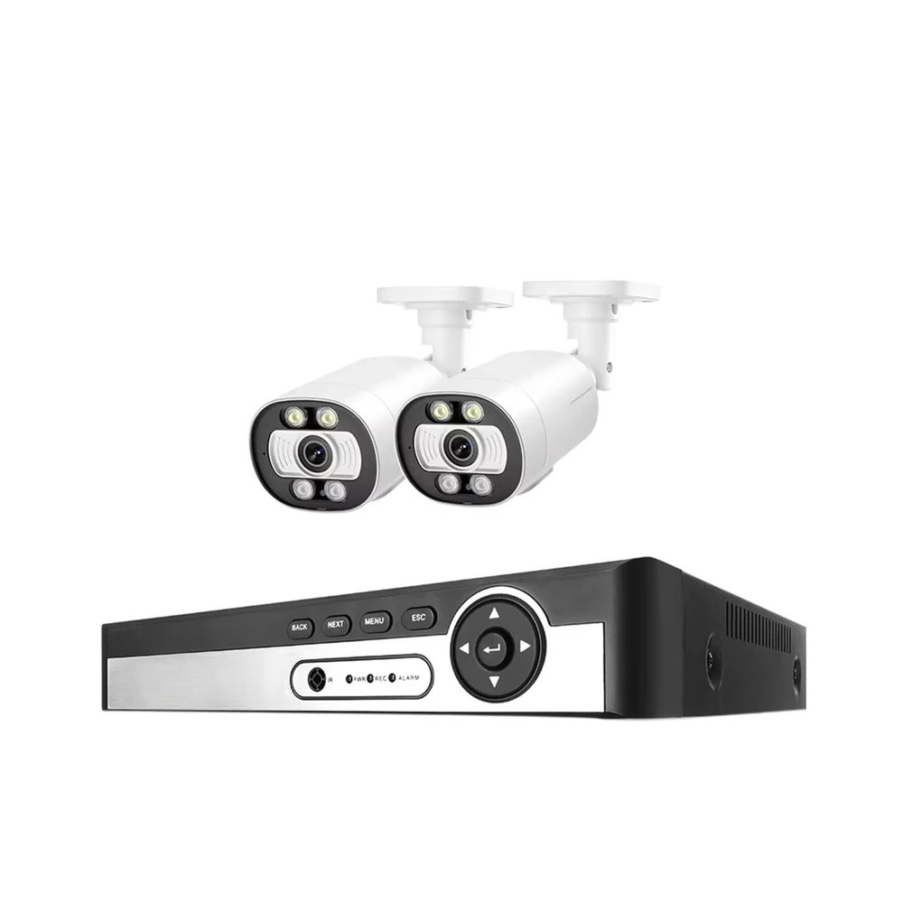 QDVOPHZA 8CH 5MP POE IP Camera System CCTV Security Smart AI Face Detect Two-Way Audio Video H.265 Surveillance Camera Outdoor(4PCS,8CH NVR 2 Cameras)