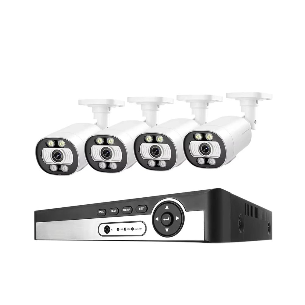 QDVOPHZA 8CH 5MP POE IP Camera System CCTV Security Smart AI Face Detect Two-Way Audio Video H.265 Surveillance Camera Outdoor(4T,8CH NVR 4 Cameras)