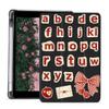 AdorableWhimsy Vintage Letters Collage Case for iPad Pro 13 Inch M4(2024) 7th Genaration Aesthetic Design Leather Protective Case Foldable Soft Back Cover with Pencil Holder view 1
