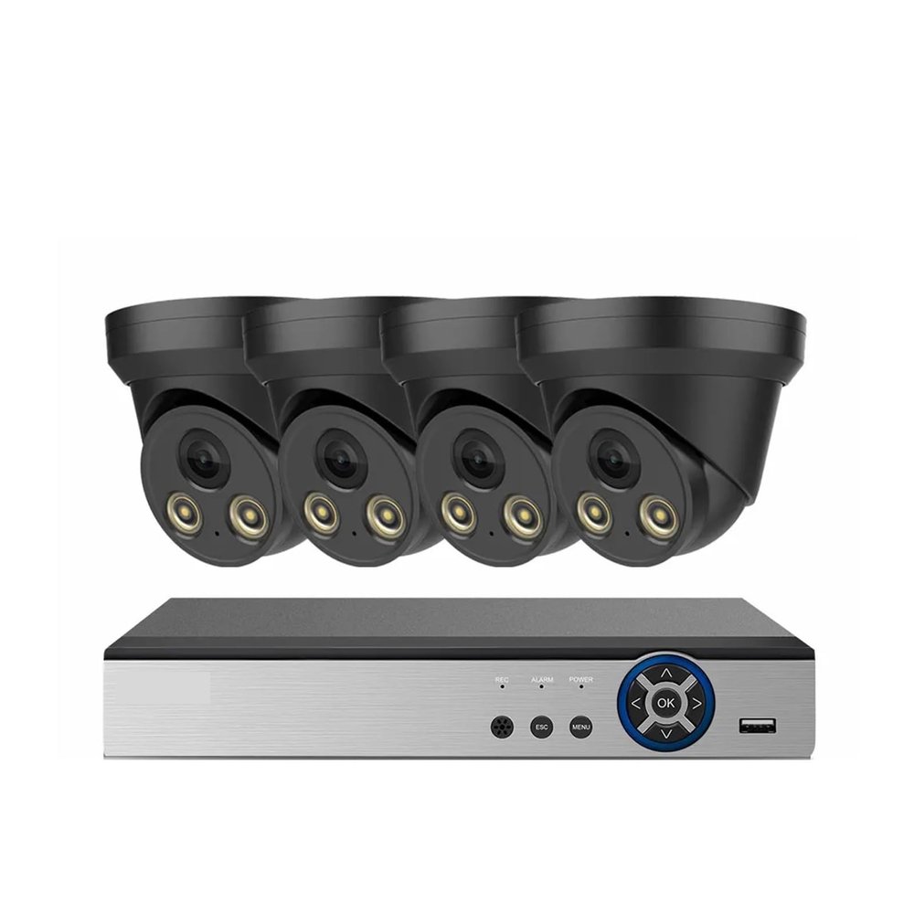 4K CCTV Surveillance Security Camera System Kit 8MP Home External POE IP Dome Camera Set Color Night Vision 8CH POE NVR Kit 10CH(4PCS,10CH NVR 4 PCS CAM_US Plug)