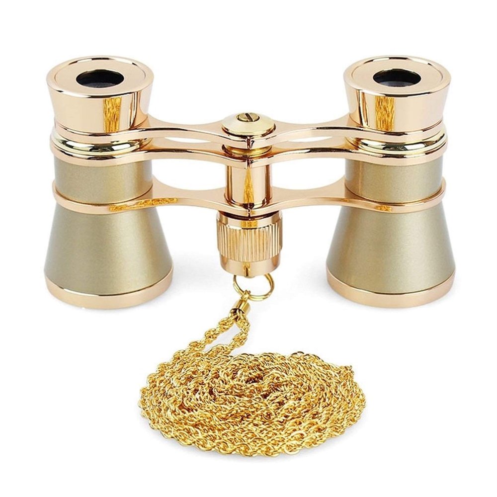 Monoculars for Adults High Power, 3X25 Opera Glasses Binoculars Metal Body with Chain/Handle Optical Lens Theater Telescope Retro Design Women Girls Binoculars