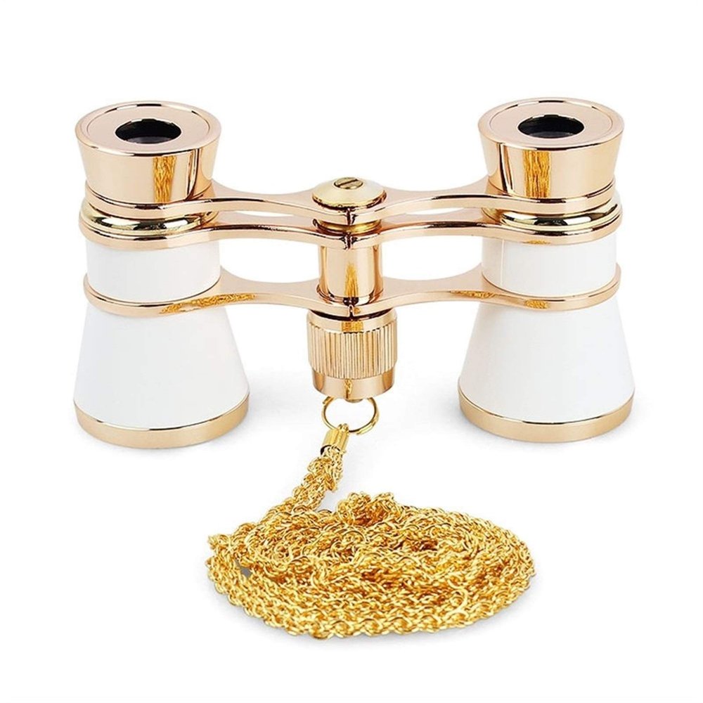 Monoculars for Adults High Power, 3X25 Opera Glasses Binoculars Metal Body with Chain/Handle Optical Lens Theater Telescope Retro Design Women Girls Binoculars