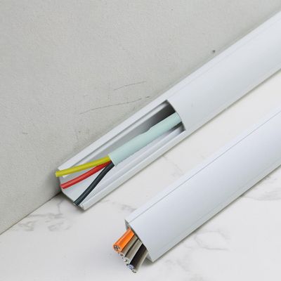 2 Pcs Hide Wires Along Wall/Cables Cords or Wires - Cable Concealer Floor, Protect from Trips and Falls, Cord Protectors from Pets No Chew, Brown, Grey, Black, White(White Holds 5 Wires,L 3m/9.8ft)