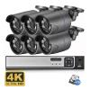 4K 8MP Security Camera System H.265+ POE NVR Kit CCTV Outdoor Gray Bullet IP Camera Audio Record Video Surveillance Set(4PCS,8CH NVR and 4Cameras) view 2