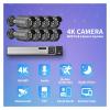 4K 8MP Security Camera System H.265+ POE NVR Kit CCTV Outdoor Gray Bullet IP Camera Audio Record Video Surveillance Set(4PCS,8CH NVR and 4Cameras) view 3