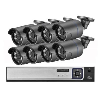 4K 8MP POE Security Camera System 4CH/8CH P2P AI Video Surveillance Kit Audio Outdoor Home 8MP IP Camera CCTV NVR Set(2T,8CH NVR and 8 Camera)