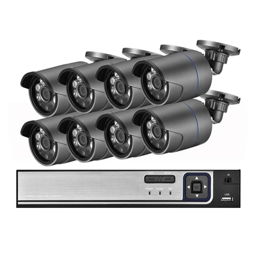 4K 8MP POE Security Camera System 4CH/8CH P2P AI Video Surveillance Kit Audio Outdoor Home 8MP IP Camera CCTV NVR Set(2T,8CH NVR and 8 Camera)