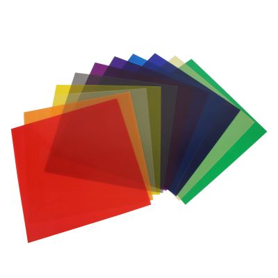 ASHATA Color Filter Film, High Translucent Color Correction Gel Filter with Stable Color Temperature for Studio Strobe LED Light Photography (11pcs)