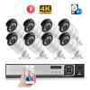 4K Ultra HD 8MP H.265 POE NVR Security System Kit Outdoor Waterproof Motion Detection CCTV IP Camera Audio Video Record Set(1T,4CH NVR and 2 Camera) view 2
