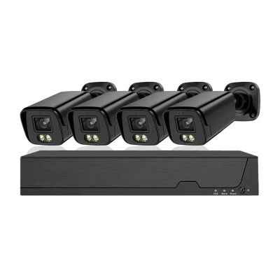 4K POE IP Camera Security Tuya System Set 8MP 8CH NVR Kit Outdoor Waterproof Audio CCTV Video Surveillance Camera System Kit 4CH(2T,4XCAM with 8CH NVR_NO Card)