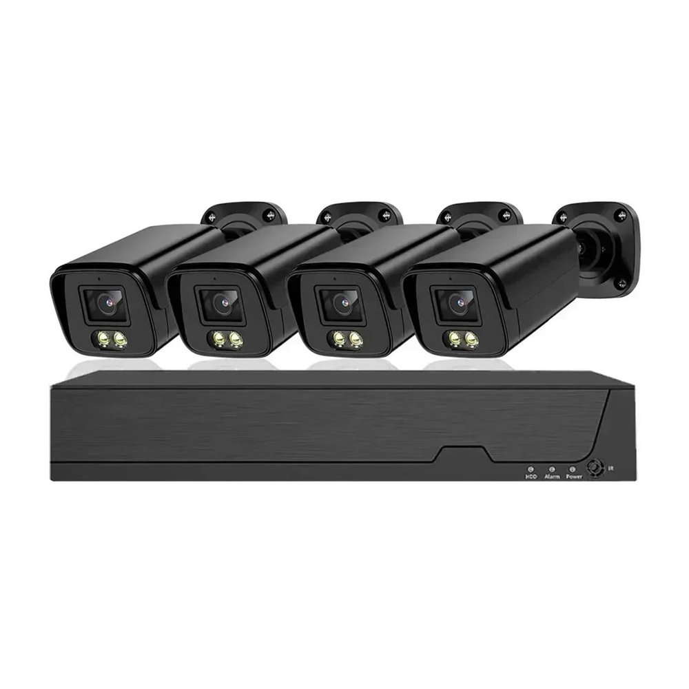 4K POE IP Camera Security Tuya System Set 8MP 8CH NVR Kit Outdoor Waterproof Audio CCTV Video Surveillance Camera System Kit 4CH(2T,4XCAM with 8CH NVR_NO Card)
