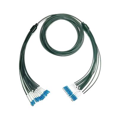 12 Core Fiber Optic Patch Cable TPU 10M 12C Shielded LC SC FC ST 6mm Shielded Patch Cable for Outdoor SM FTTA 12 Way Bridge(ST-FC SM)