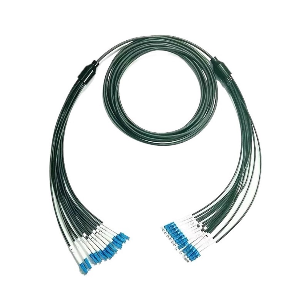 12 Core Fiber Optic Patch Cable TPU 10M 12C Shielded LC SC FC ST 6mm Shielded Patch Cable for Outdoor SM FTTA 12 Way Bridge(ST-FC SM)