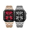 FZXCG 45mm 44mm Luxury Metal Watch Case Bezel Stainless Steel Strap Modification kitFor Apple Watch Band 9 8 7 6 5 4 SE Series Watch Replace Strap Mod Kit(G,42MM) view 2