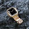FZXCG 45mm 44mm Luxury Metal Watch Case Bezel Stainless Steel Strap Modification kitFor Apple Watch Band 9 8 7 6 5 4 SE Series Watch Replace Strap Mod Kit(G,42MM) view 3