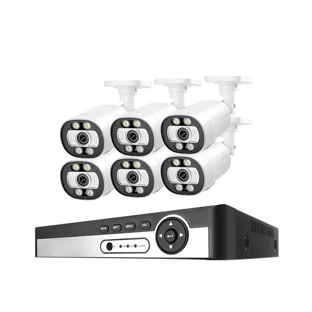 QDVOPHZA 8CH 5MP POE IP Camera System CCTV Security Smart AI Face Detect Two-Way Audio Video H.265 Surveillance Camera Outdoor(4PCS,8CH NVR 6 Cameras)