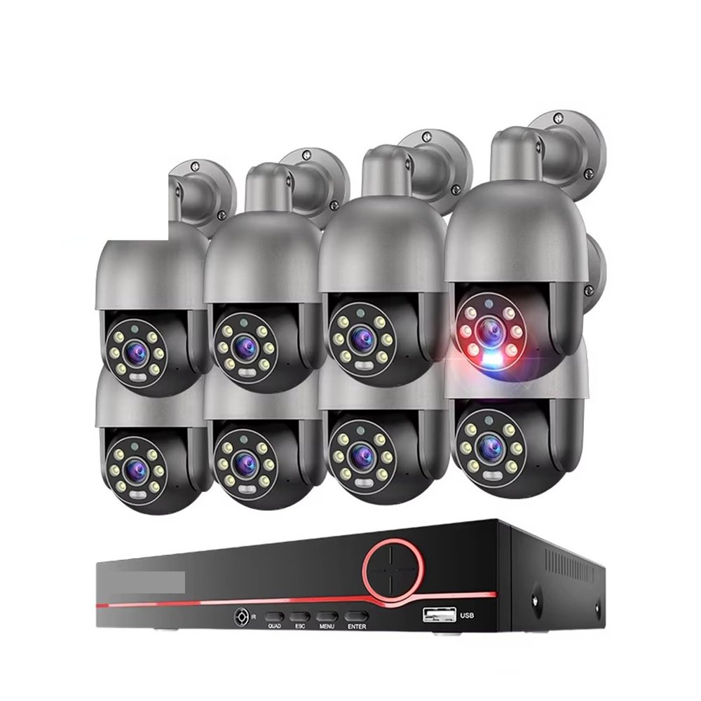 QDVOPHZA H.265 8CH 8MP 5MP POE IP Camera System CCTV Security Human Detection Two-Way Audio NVR Record Surveillance Camera Set(4T,8CH NVR 8pcs Cam 5MP)