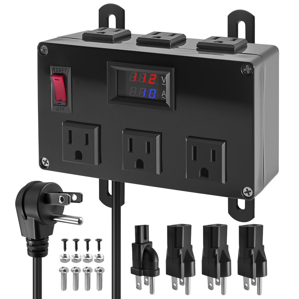 125V 15A Media Enclosure Power Strip Fit for Onq Media Cabinet, Half Width Power Strip with 6 Outlets & 3 IEC C13 Adapters & 1 IEC C7 Adapter, AC1031
