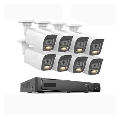 QDVOPHZA 8PCS Cam 8CH 8MP POE Security Camera System Two Way Audio 4K NVR Kit CCTV Outdoor IP Camera H.265+ Video Surveillance Set