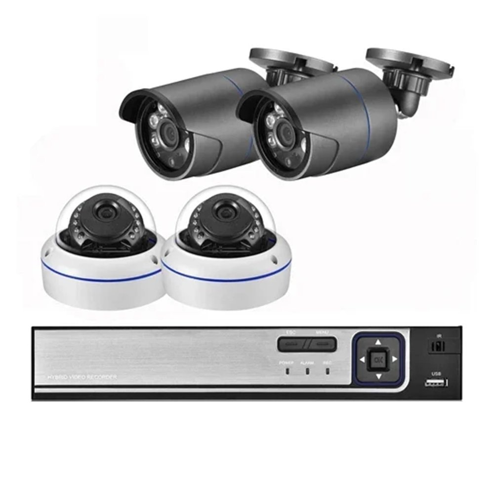 4K Ultra HD 8MP Security Camera System H.265 POE NVR Kit CCTV Outdoor Metal White Dome Video Surveillance IP Camera Set(4PCS,4CH NVR and 4 Camera)