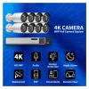 8MP 4K Ultra HD IP Camera Home Outdoor Bullet Metal Audio Video Surveillance Kit POE NVR CCTV Camera Set(2T,4CH NVR and 2 Camera) view 2