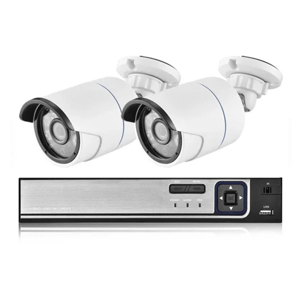 H.265+ 8CH 5MP HD POE NVR Kit CCTV Security System AI Audio Face Detect IP Camera Outdoor 2592X1944 P2P Video Surveillance Set(4PCS,8CH NVR and 2 Camera_AU Plug)