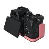 A7R V Case, PU Leather Camera Bag Bottom Opening Half Body Case Cover Shell for Sony Alpha A7R V with Hand Wrist Strap (Pink) view 4