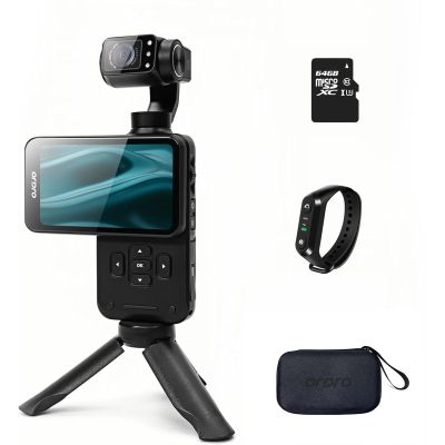 ORDRO M5 Pocket Camera 5K Handheld Video Camera Vlogging Camcorder 3.5-inch Rotating Touch Screen 3-Axis Stabilization IR Night Vision WDR Face Follow (M5 Combo)