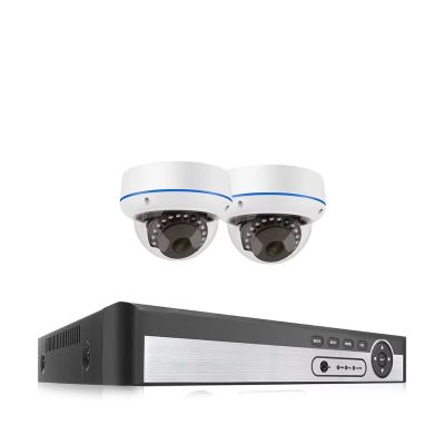QDVOPHZA 8CH 5MP POE Security Camera Kit Audio Record Face Detection Vandalproof Indoor Dome Camera CCTV Surveillance Protection(4T,8CH 2pcs 4MP Camera)
