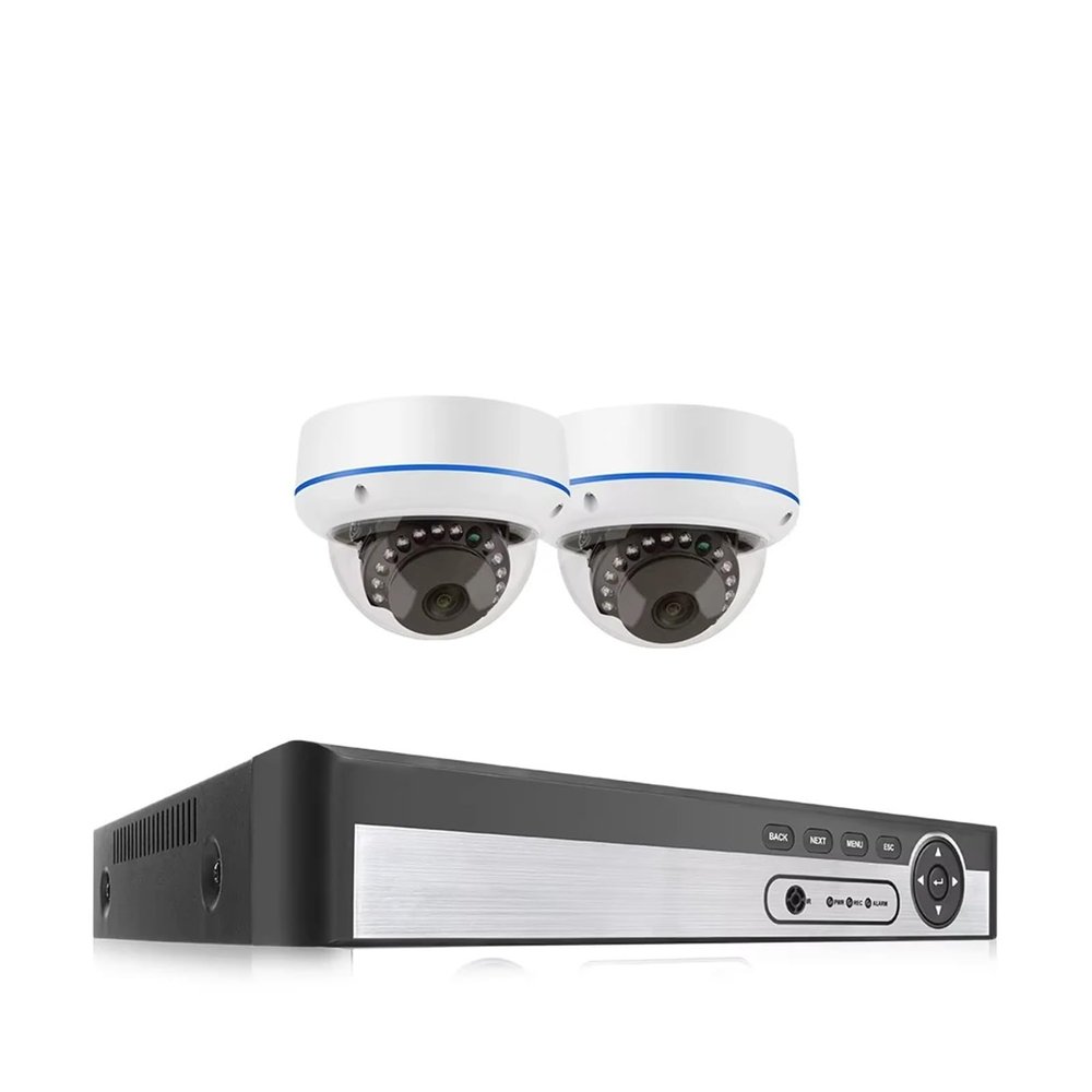 QDVOPHZA 8CH 5MP POE Security Camera Kit Audio Record Face Detection Vandalproof Indoor Dome Camera CCTV Surveillance Protection(4T,8CH 2pcs 4MP Camera)
