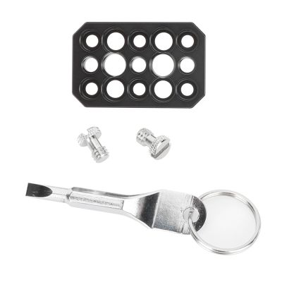 Aluminum Alloy Camera Mount Plate 1/4 & 3/8 Screw Holes for Studio Lights Microphones Travel Friendly Photography Plate
