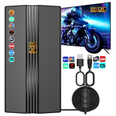 2025 TV Antenna for Smart TV, 2200+ Miles Range, 360 Reception, Indoor/Outdoor Antenna for Local Channels, Supports 4K 1080p HD, 33FT Coax Cable, Easy Installation