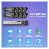 Ultra HD 4K Security Camera System Face Detect 8CH NVR POE AI Camera 5MP 8MP Outdoor Color Night Video Surveillance Set(4PCS,4CH NVR and 4PCS 8MP) view 2
